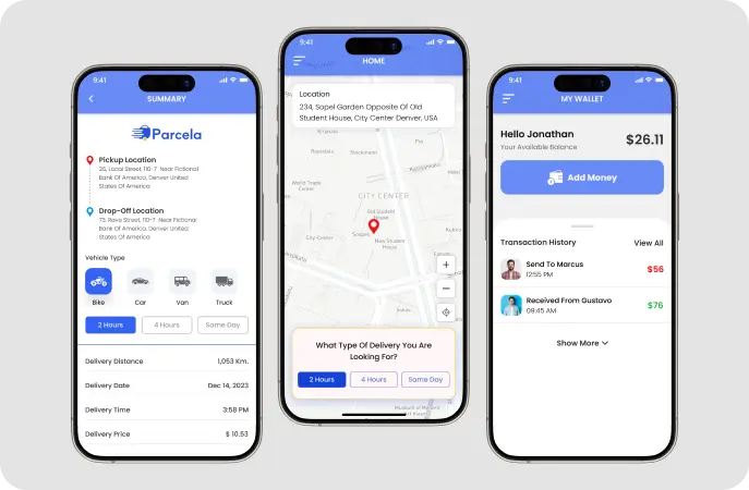 parcel delivery app with real time order tracking