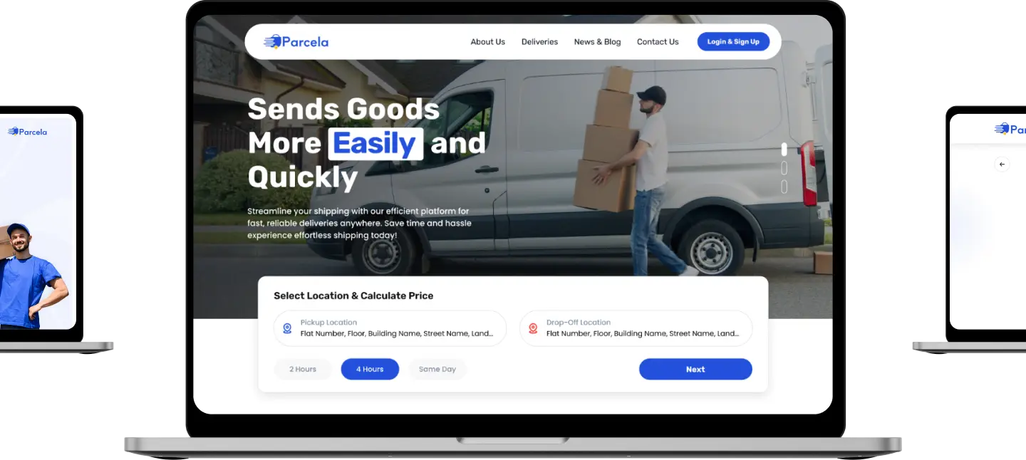 parcel and courier delivery mobile app built with flutter