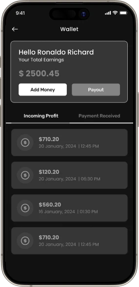 Courier delivery app driver interface showing order and navigation details