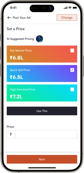 In-app real-time instant chat interface for secure buyer and seller negotiation
