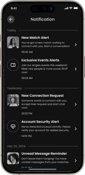 dating app development project user interface preview