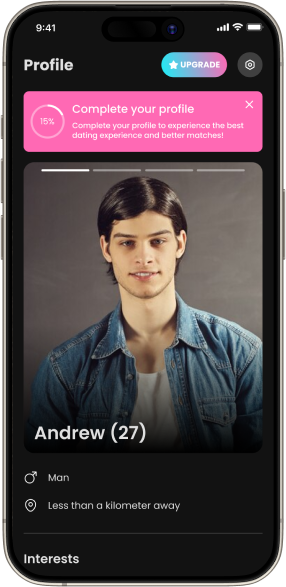 dating app messaging and notification system UI
