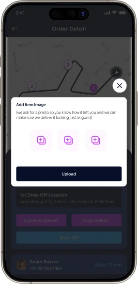 Mobile delivery management app for customers and drivers