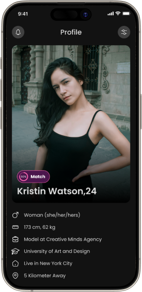 high performance dating app UI optimized for engagement