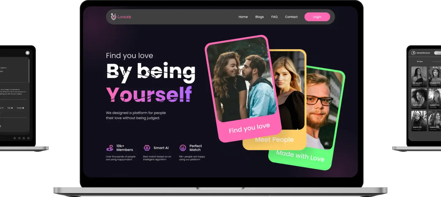swipe based dating app interface with real time matching and chat