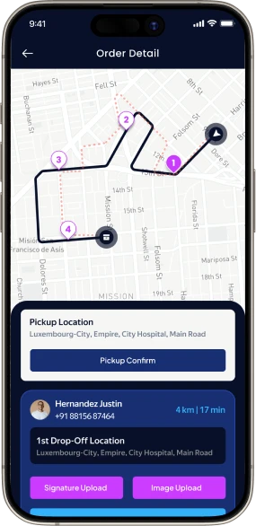 Parcel delivery tracking system with real time status updates and notifications