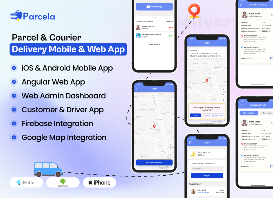 Parcela Courier Delivery App Mobile App Development Service